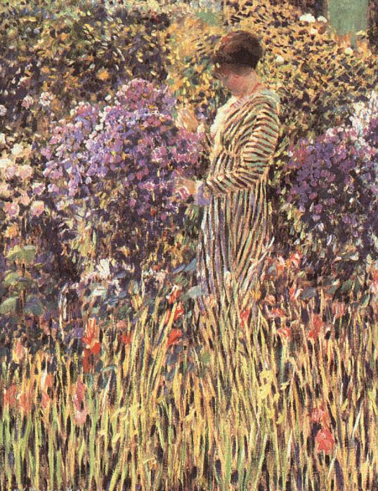 Frederick Friesek Lady in a Garden